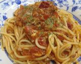 サバの水煮缶とトマトのパスタ作り方5写真
