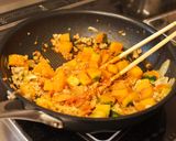 ピリ辛で♫南瓜とひき肉のパスタ作り方5写真