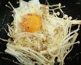 元気♪エノキ♪目玉焼き丼作り方1写真