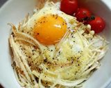 元気♪エノキ♪目玉焼き丼作り方3写真