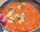 簡単☺秋刀魚のトマトソースパスタ作り方9写真