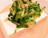 豆腐ときゅうりの簡単＊胡麻だれ坦々冷奴＊作り方4写真