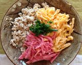 ビアソーセージの四色丼作り方5写真