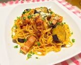 秋茄子ときのこのベーコントマトパスタ作り方5写真