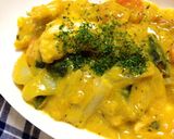 煮物リメイク◎南瓜と鶏胸の豆乳クリーム煮作り方4写真
