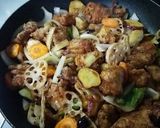 素揚げ野菜とから揚げの黒酢炒め作り方3写真