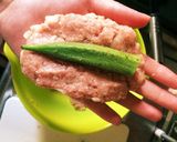 オクラ入りハンバーグ作り方2写真