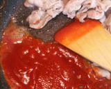 薄切りお肉で　ポークケチャップ♪作り方3写真