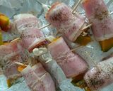 お弁当に♪まいたけ、かぼちゃベーコン巻き作り方3写真