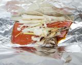 秋鮭とキノコのバター醤油ホイル焼き作り方3写真