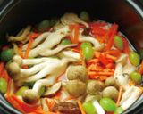 土鍋で炊飯☆キノコと銀杏の炊込みご飯作り方3写真