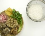 土鍋で炊飯☆きのこの炊込みご飯作り方1写真