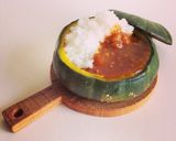 丸ごとカボチャと鶏挽肉のカレー作り方11写真