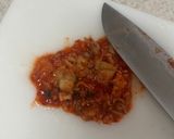 電子レンジ調理♪卵1個でキムチーズオムレツ作り方2写真