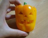 mハロウィンに♪レンジＤＥパプリカの肉詰作り方1写真