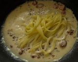 納豆とソーセージのクリームパスタ作り方5写真