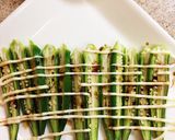 オクラの整列☆醤油マヨ☆作り方2写真