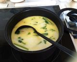 小松菜とコーンのミルクスープ作り方3写真