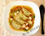 残り物で♪にんじんとレタスの餃子スープ作り方8写真