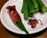 ボイルドヤリイカ、オクラゲソ 。作り方3写真