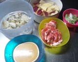 さつま芋と蓮根と豚肉の味噌マヨ炒め✿作り方1写真