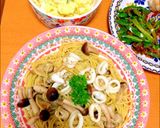 小いかとしめじのバジルパスタ作り方4写真