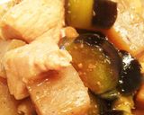 簡単！鶏胸肉となすとこんにゃくの味噌煮作り方20写真