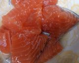 ♪秋鮭とレンコンの柚子胡椒パスタ♪作り方1写真