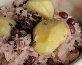 お彼岸に！栗ごはんdeリメーク簡単おはぎ作り方1写真