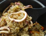 土鍋で炊飯☆イカ墨炊込みご飯作り方6写真