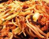 簡単★家族みんなで、ホルモン焼きうどん♫作り方7写真