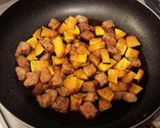 かぼちゃと豚肉のごまからめ作り方5写真
