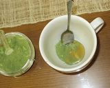 牛乳でアワアワ　緑茶ラテ作り方1写真