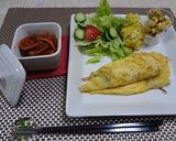 舞茸とベーコンのチーズ入りオムレツ作り方4写真