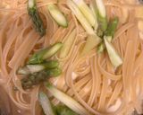 帆立とアスパラの平兵衛酢クリームパスタ作り方7写真