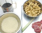 土鍋で炊飯☆落花生の炊込みご飯作り方1写真