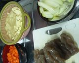 薩摩芋を使った彩り肉じゃが作り方1写真
