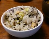 サツマイモ・大豆・ひじきのごはん。作り方5写真