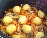 栗ときのこで秋の炊き込みご飯作り方4写真