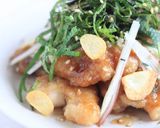 大葉と茗荷で♪大人の和風ガーリックチキン作り方5写真
