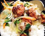 鶏ミンチ団子の中華丼作り方4写真