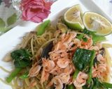 ♪つるむらさきと茄子のジャコえびパスタ♪作り方8写真