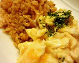簡単♪炊きこみミートご飯DEオムライス♡作り方5写真