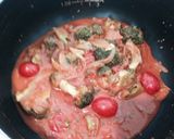 トマトソースパスタ✿白身魚揚焼き添え作り方4写真