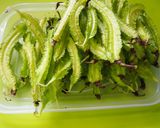 シャキシャキ♪四角豆の塩麹卵とじ作り方1写真