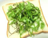 細切りピーマン×塩昆布の胡麻風味トースト作り方2写真