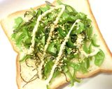 細切りピーマン×塩昆布の胡麻風味トースト作り方3写真