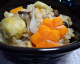 栗ときのこで秋の炊き込みご飯作り方6写真