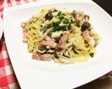 きのこのクリームパスタときのこサラダ作り方4写真