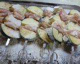 簡単！トロトロ茄子と鶏ももの串揚げ作り方2写真